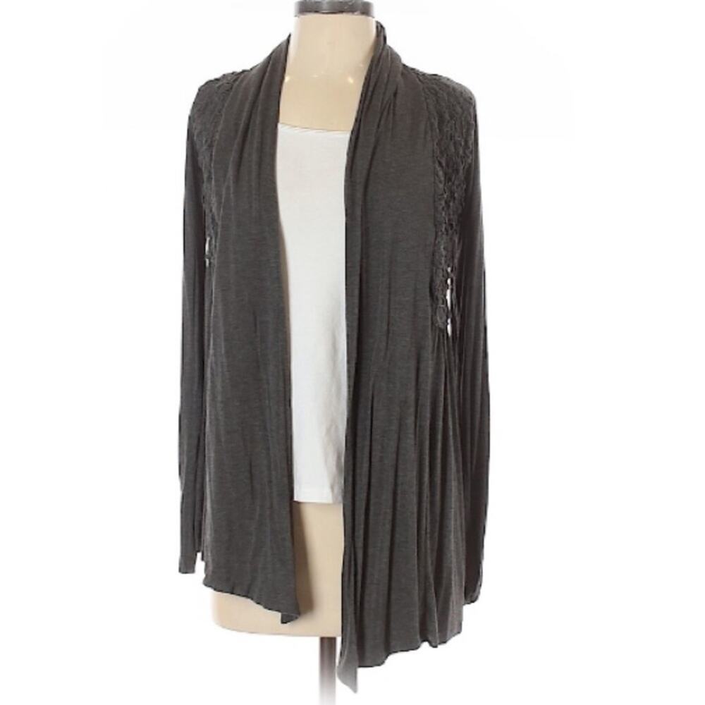 Bailey 44 Grey Open Front Cardigan Sweater Womens XS Waterfall Casual Luxury